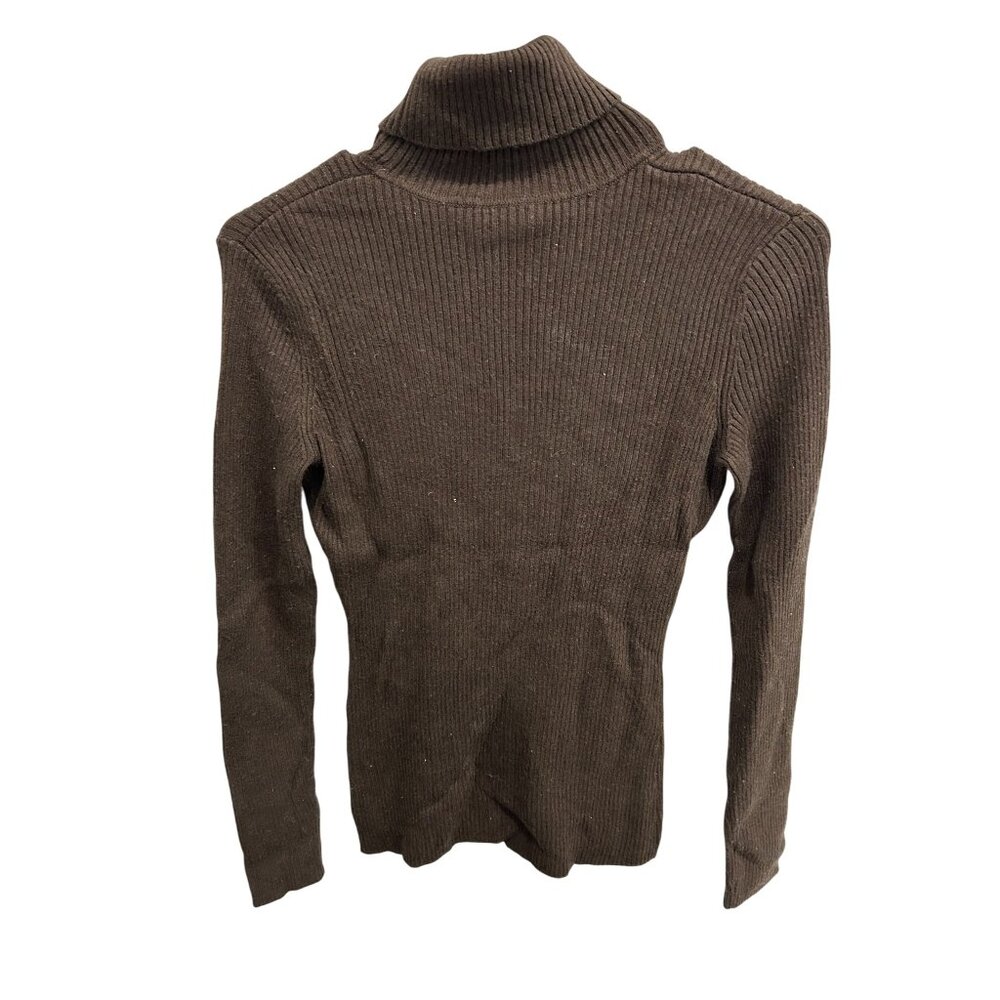 Cache Embellished Turtleneck Pullover Sweater Bro… - image 2